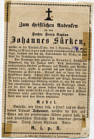Totenblatt von Johannes Srken