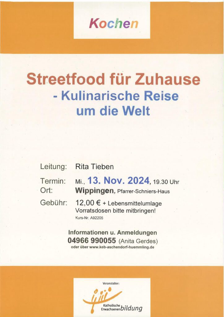 Flyer KEB-Kursabend Streetfood