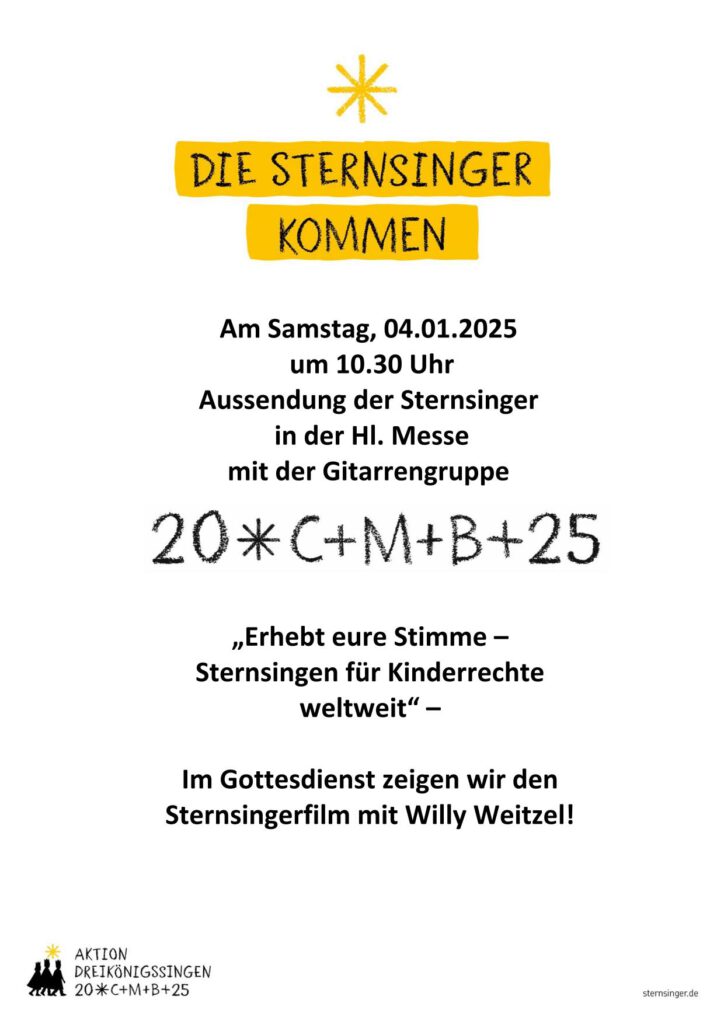 Flyer zur Sternsingeraktion 2025 in Wippingen